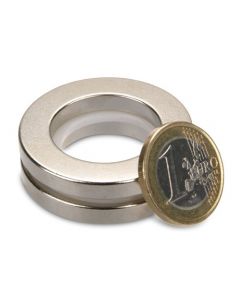 Ringmagnet Magnetring Ø 40/25 x  5 mm Neodym N42, Nickel - Haftkraft 8 kg