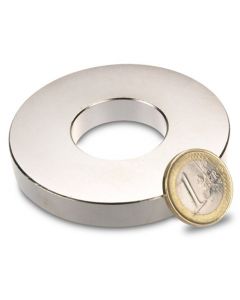 Ringmagnet Magnetring Ø 70/30 x 10 mm Neodym N42 (NdFeB) Nickel - Haftkraft 36kg
