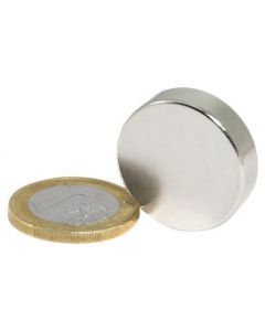 Scheibenmagnet / Rundmagnet Ø 25x 7mm – Neodym N42, Nickel – hält 12kg