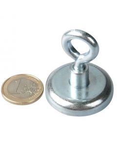 Ösenmagnet / Magnet mit Öse Ø 36mm – Neodym (NdFeB) Zink - Haftkraft 41 kg