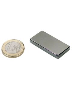 Quadermagnet Magnet-Quader  40 x  20 x 10mm Neodym N42, Nickel - hält 25 kg