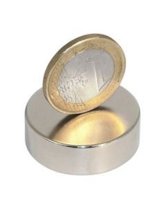 Scheibenmagnet / Rundmagnet Ø 30x10mm – Neodym N45 (NdFeB) Nickel – hält 22kg