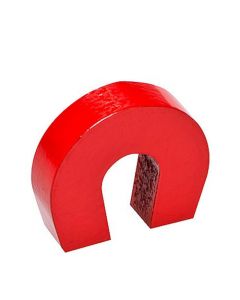 Hufeisenmagnet Schulmagnet 28 x 25 x 8mm AlNiCo rot - hält 2,6 kg