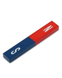 Quader Stabmagnet Schulmagnet AlNiCo 60 x 10 x 5mm - rot/blau - Max.Temp: 400°C