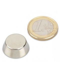 Konusmagnet Ø 25,0/13,0 x 10,0 mm – Neodym N38, Nickel - Haftkraft 8,6 kg