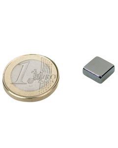 Quadermagnet Magnet-Quader  10 x 10 x  4mm Neodym N48, Nickel - Haftkraft 2,8 kg