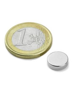 Scheibenmagnet / Rundmagnet Ø 10x 3mm – Neodym N45 (NdFeB) Nickel - hält 2,1 kg