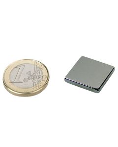 Quadermagnet Magnet-Quader  20 x 20 x  3mm Neodym N45, Nickel - Haftkraft 4,3 kg