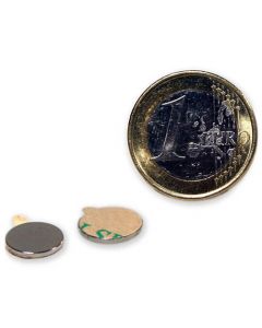 Scheibenmagnet selbstklebend 3M - Ø 10 x 2 mm, Neodym N35 – hält 1 kg
