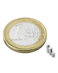 Scheibenmagnet / Rundmagnet Ø  2x 1mm – Neodym N45 (NdFeB) Nickel - hält 130g