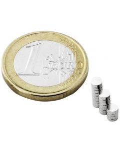 Scheibenmagnet / Rundmagnet Ø  3x 1,5mm – Neodym N50 (NdFeB) Nickel - hält 300g