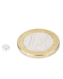 Scheibenmagnet / Rundmagnet Ø  4x 2mm – Neodym N45 (NdFeB) Nickel - hält 450g