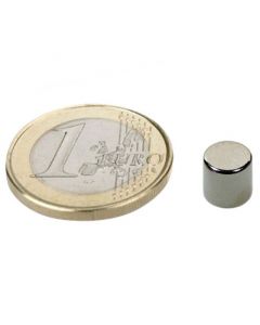 Scheibenmagnet / Rundmagnet Ø  7x 7mm – Neodym N40 (NdFeB) Nickel - hält 1,7 kg