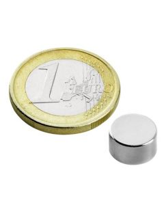 Scheibenmagnet / Rundmagnet Ø  9x 5mm – Neodym N50 (NdFeB) Nickel - hält 2,4 kg