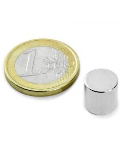 Scheibenmagnet / Rundmagnet Ø 10x10mm – Neodym N48 (NdFeB) Nickel - hält 4,2 kg