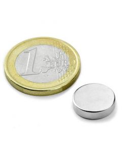 Scheibenmagnet / Rundmagnet Ø 12x 4mm – Neodym N40 (NdFeB) Nickel - hält 3,5 kg