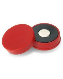 Pinnwand-Magnet Büromagnet Ø 30 mm x 8 mm Neodym N35, rot – Haftkraft 2,7 kg