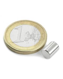 Stabmagnet Magnet-Stab Ø  6 x   8 mm Neodym N48 (NdFeB) Nickel - Haftkraft 1,1kg