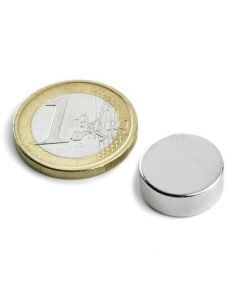 Scheibenmagnet / Rundmagnet Ø 15x 5mm – Neodym N40 (NdFeB) Nickel - hält 4,8 kg
