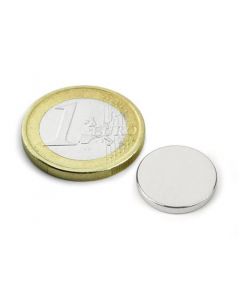Scheibenmagnet / Rundmagnet Ø 15x 2mm – Neodym N42 (NdFeB) Nickel - hält 2,1 kg