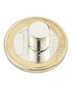 Scheibenmagnet / Rundmagnet Ø  8x 8mm – Neodym N42 (NdFeB) Nickel - hält 2,5 kg