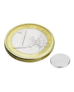 Scheibenmagnet / Rundmagnet Ø  8x 1mm – Neodym N45 (NdFeB) Nickel- hält 600g
