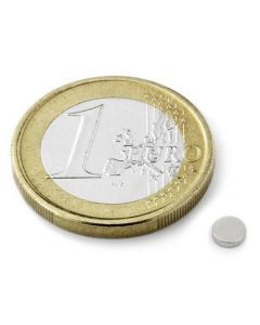 Scheibenmagnet / Rundmagnet Ø  4x 1mm – Neodym N50 (NdFeB) Nickel- hält 250g