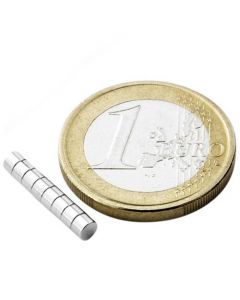 Scheibenmagnet / Rundmagnet Ø  3x 2mm – Neodym N35 (NdFeB) Nickel- hält 300g