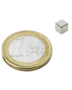 Magnetwürfel Würfelmagnet  5 x 5 x 5mm Neodym N42, Nickel – hält 1,5kg