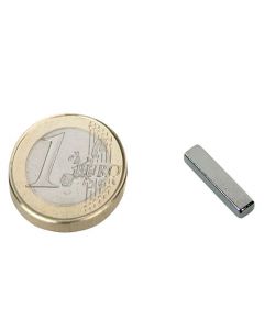 Quadermagnet Magnet-Quader  18 x  3 x  4mm Neodym N48H, Nickel - Haftkraft 2,0kg