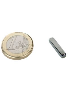 Quadermagnet Magnet-Quader  20 x  3 x  4mm Neodym N48, Nickel - Haftkraft 2,3 kg