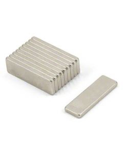 Quadermagnet Magnet-Quader  25 x  8 x  1mm Neodym N48, Nickel - Haftkraft 1,1 kg