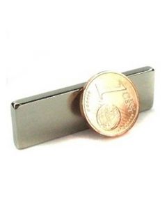 Quadermagnet Magnet-Quader  40 x  3 x 12mm Neodym N42, Nickel - Haftkraft 6,0 kg