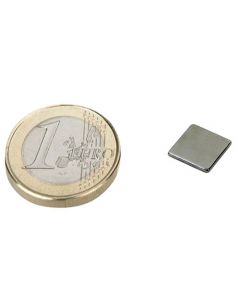 Quadermagnet Magnet-Quader  10 x 10 x  1mm Neodym N42, Nickel - Haftkraft 650g
