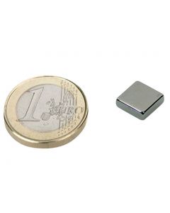 Quadermagnet Magnet-Quader  10 x 10 x  3mm Neodym N45, Nickel - Haftkraft 1,7 kg