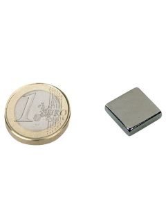 Quadermagnet Magnet-Quader  15 x 15 x  3mm Neodym N45, Nickel - Haftkraft 3,4 kg