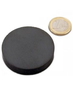 Scheibenmagnet Rundmagnet Ø 50 x 10mm Ferrit Y30 - hält 3,0 kg - Keramik-Magnet