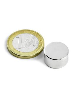 Scheibenmagnet / Rundmagnet Ø 15x 8mm – Neodym N42 (NdFeB) Nickel - hält 7,2 kg
