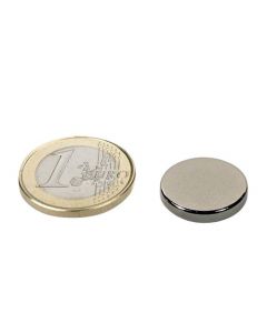Scheibenmagnet / Rundmagnet Ø 18x 3mm – Neodym N45 (NdFeB) Nickel - hält 3,3 kg