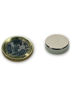 Scheibenmagnet / Rundmagnet Ø 18x 5mm – Neodym N45 (NdFeB) Nickel - hält 4,3 kg