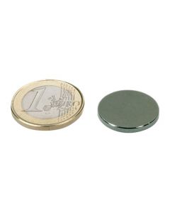 Scheibenmagnet / Rundmagnet Ø 20x 2mm – Neodym N45 (NdFeB) Nickel - hält 2,5 kg