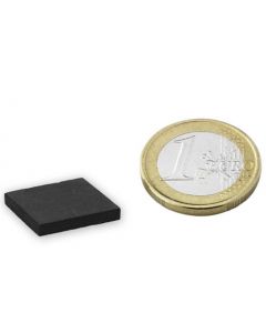 Quadermagnet  20 x  20 x   3mm Ferrit Y35 - hält 800g - Keramik-Magnet-Quader