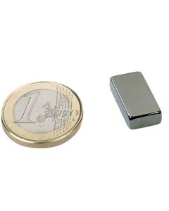 Quadermagnet Magnet-Quader  20 x 10 x  5mm Neodym N42, Nickel - Haftkraft 3,8 kg