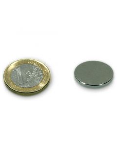 Scheibenmagnet / Rundmagnet Ø 20x 1,5mm – Neodym N45 (NdFeB) Nickel - hält 2,0kg