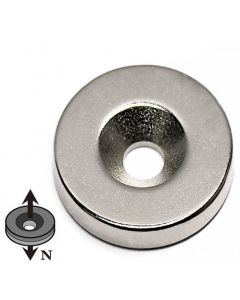 Ringmagnet mit Senkung Ø 15 / 4,3 x 5mm Neodym N35, Nickel - Nord - hält 2,8 kg