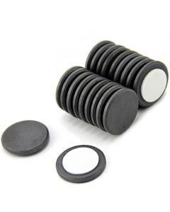 Scheibenmagnet selbstklebend Ø 22 x 2mm Ferrit Y30 - hält 300g - Keramik-Magnet