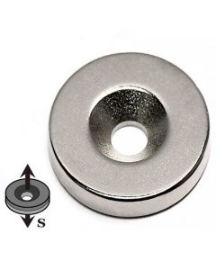 Ringmagnet mit Senkung Ø 15 / 4,3 x 5mm Neodym N35, Nickel - Süd - hält 2,8 kg