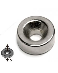 Ringmagnet mit Senkung Ø  8 / 2,2 x 5mm Neodym N35, Nickel - Süd - hält 1,5 kg