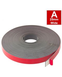 Magnetband Magnetstreifen selbstklebend, Schaumstoff-Kleber 25,4mm x 30m Typ A