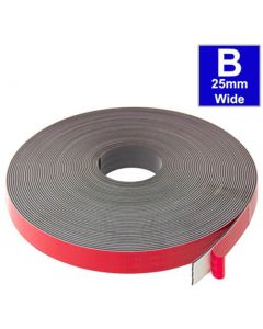 Magnetband Magnetstreifen selbstklebend, Schaumstoff-Kleber 25,4mm x 30m Typ B